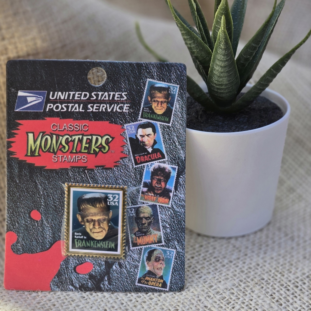 Classic Monsters Stamp Tie Pin /  Lapel Pin / Flare